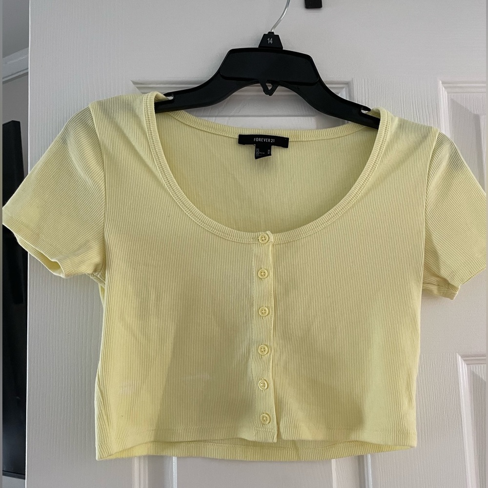 Yellow Cropped Tee